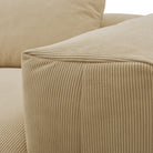 Close-up of the armrest of the Plush Corduroy sofa