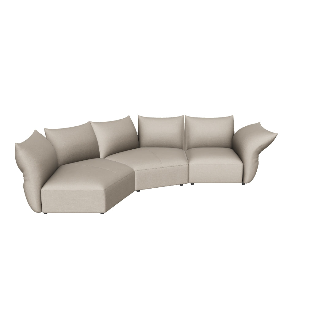 3D model of the Blooming Embrace Modular Sofa, Combo A, 342 cm wide, in Pearl White chenille