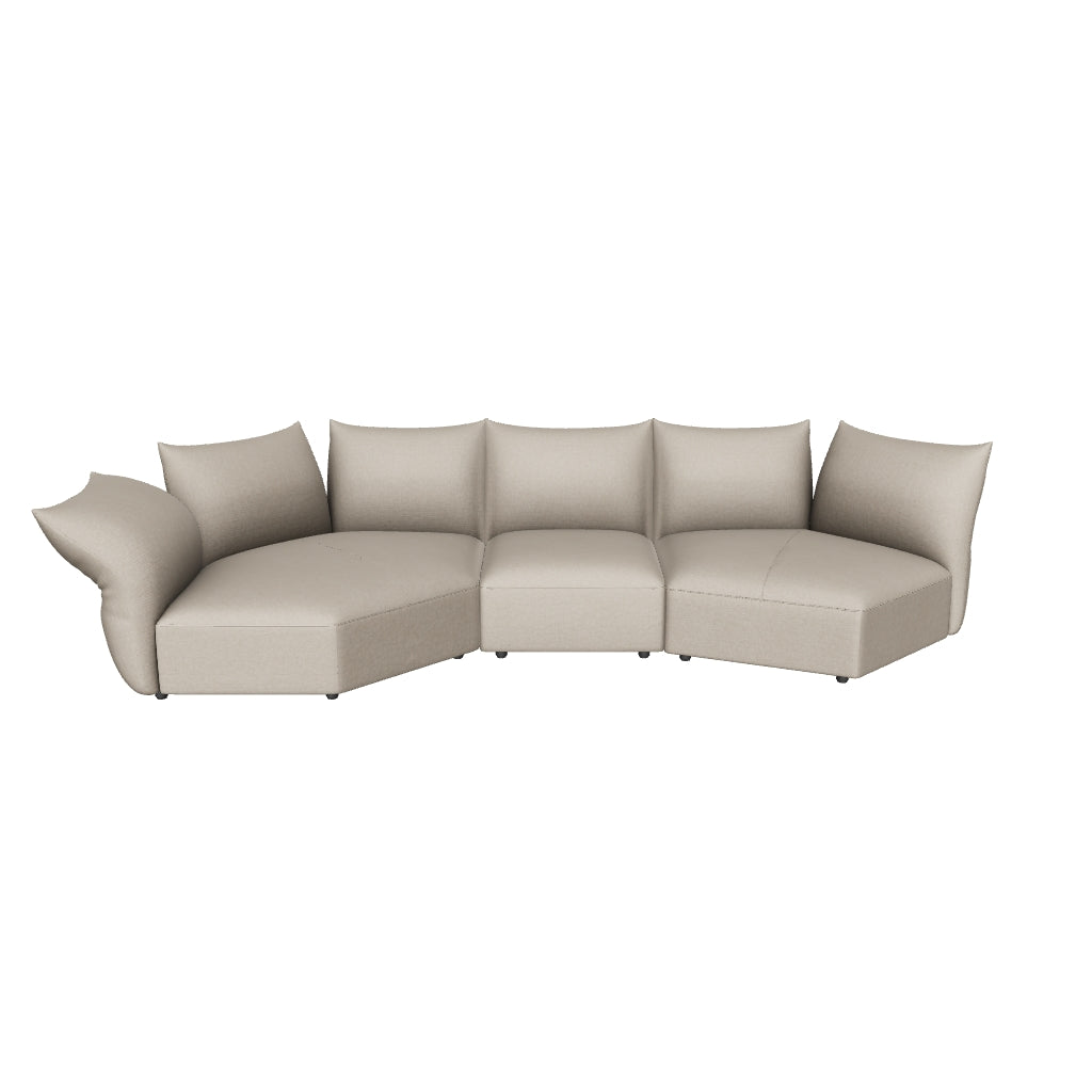 3D model of the Blooming Embrace Modular Sofa, Combo B, 399 cm wide, in Pearl White chenille