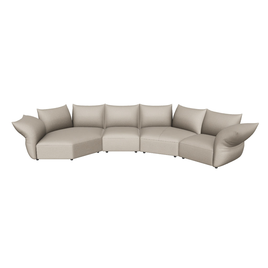 3D model of the Blooming Embrace Modular Sofa, Combo C, 477 cm wide, in Pearl White chenille