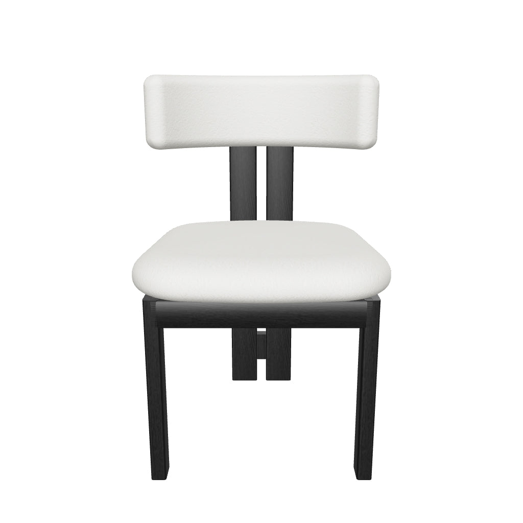 3D model of the Casper Bouclé Dining Chair in cream bouclé with a black ash frame