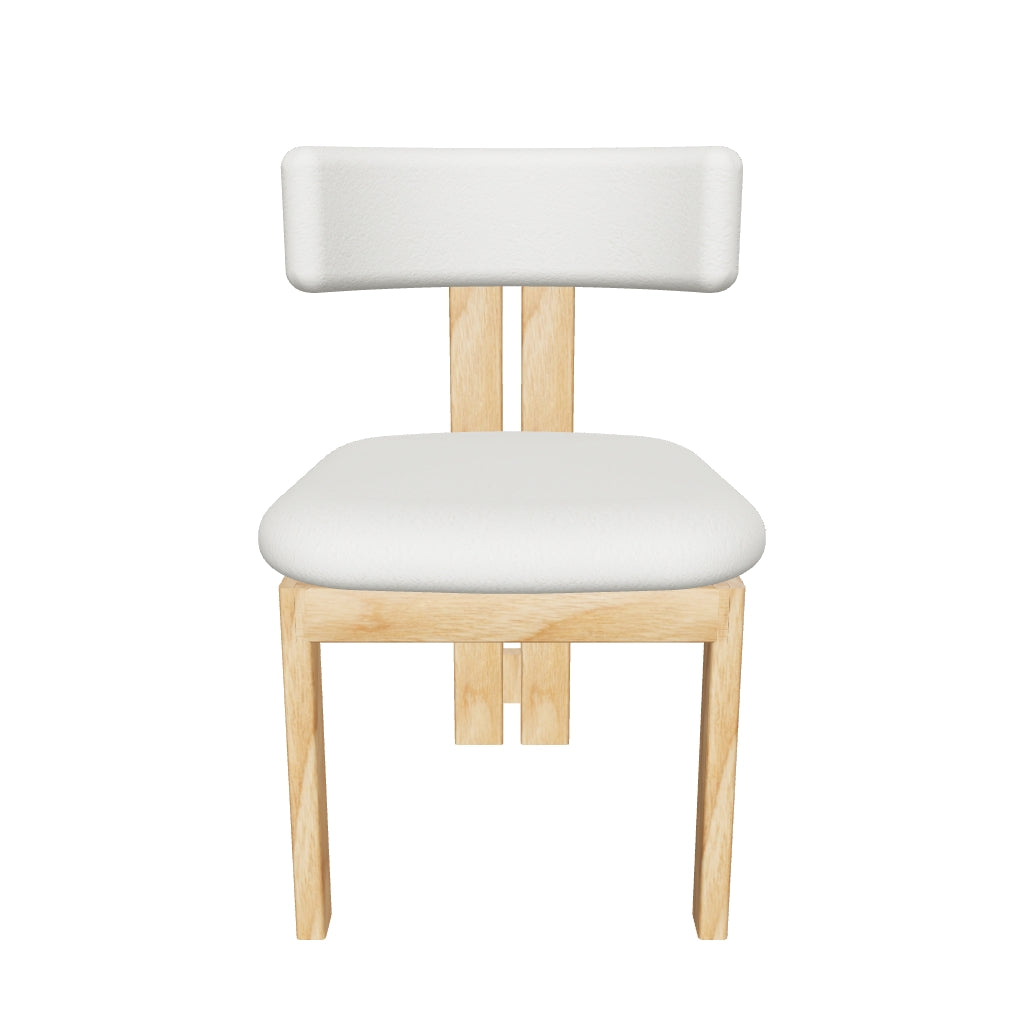 3D model of the Casper Bouclé Dining Chair in cream bouclé with a natural ash frame