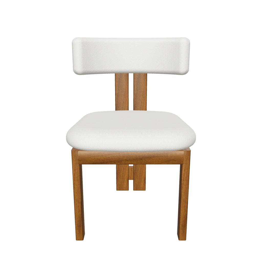 3D model of the Casper Bouclé Dining Chair in cream bouclé with a walnut-finished ash frame