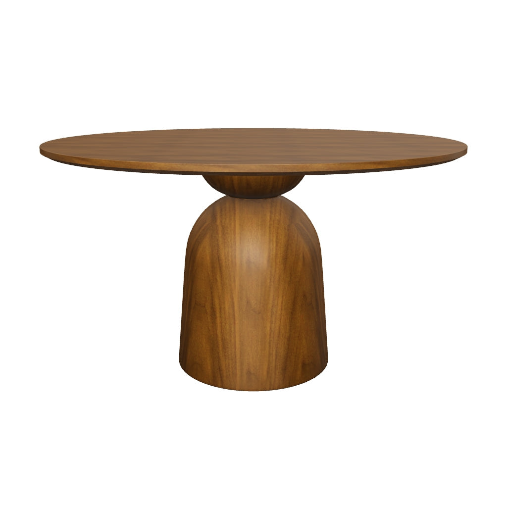 3D model of the Evelyn Round Dining Table, 51" (130 cm), walnut-finished ash top and sculptural pedestal base