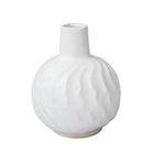 White textured vase on a light gray background