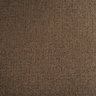 Fabric swatch close up showing the tight woven texture of the mocha brown upholstery.