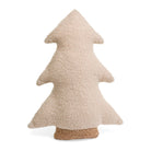 Cream sherpa Christmas tree shaped cushion with tan base