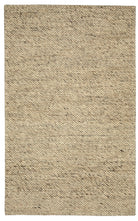 Full overhead view of the rectangular Silas hand-woven wool rug featuring a beige looped texture.