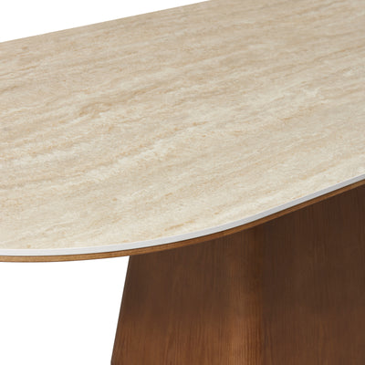 Close-up of the Sorella Dining Table’s sintered stone surface