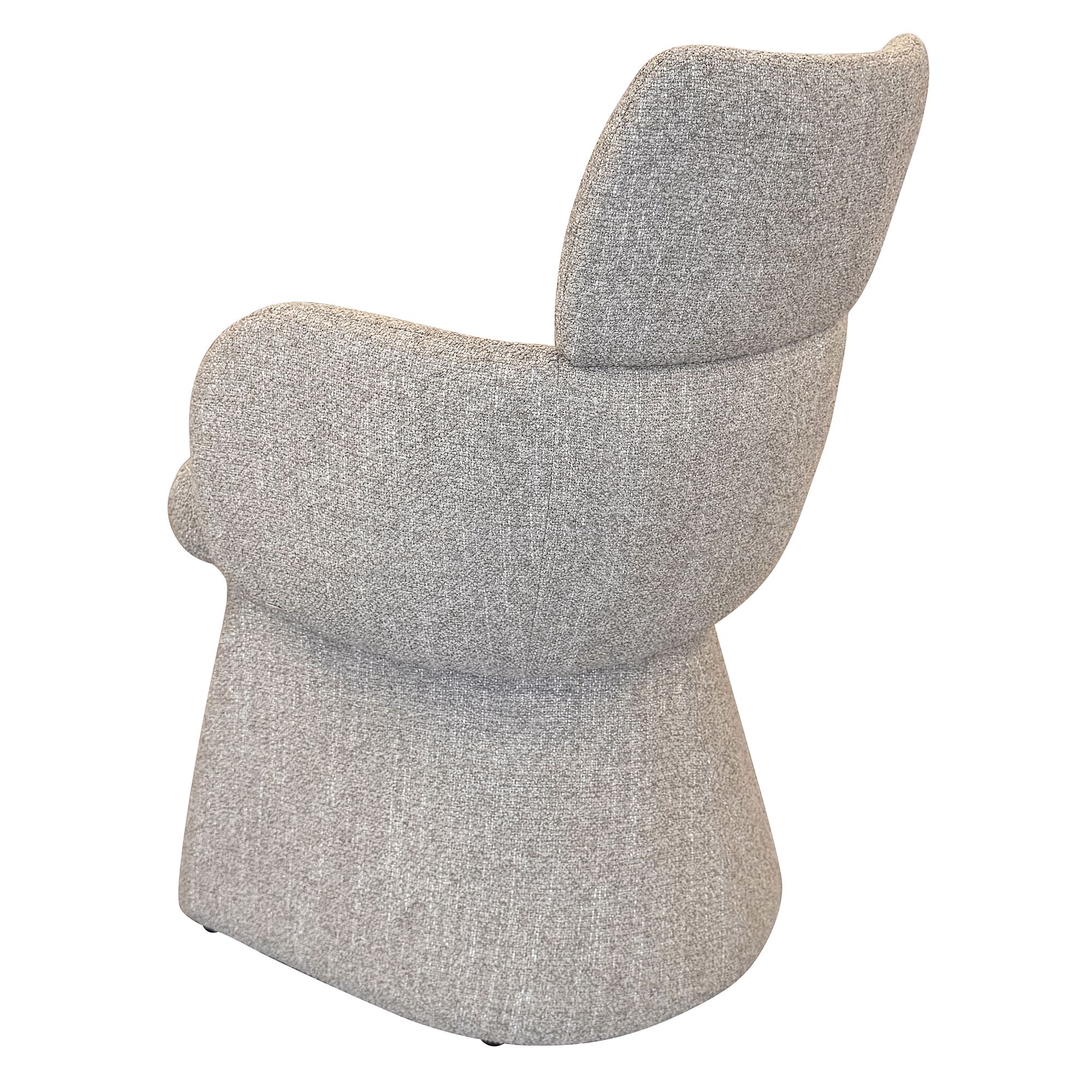 Gray textured chair on a white background