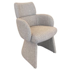 Angled view of the oatmeal Soren Bouclé Dining Chair