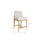 Counter stool with dimension on a white background.