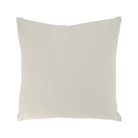 Full front view of the square Sutton throw pillow featuring a soft cream vertical ribbed corduroy fabric.