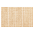 Full view of the Tessera Hand-Tufted Wool Grid Rug in sand with a warm beige field and ivory linear grid pattern.