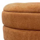 Close-up of a brown textured ottoman 