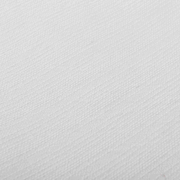 Close-up view of the heavy-weight natural linen fabric weave on the cloud couch.