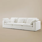 Ultra softness modular sofa three seater on a beige studio  background