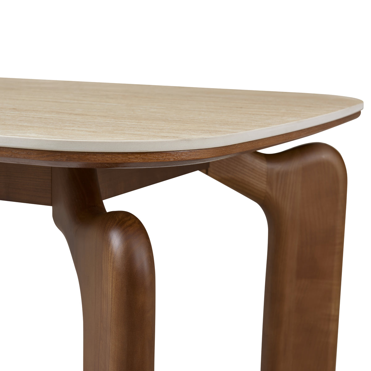 Detail close-up of the dining table thickness of Valencia dining table 