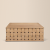 Varelle Carved Mango Wood Square Coffee Table