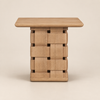 Varelle Carved Mango Wood Square Side Table