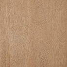 Material swatch showing the light brown mango wood grain used on the Varelle Carved Mango Wood Square Coffee Table.