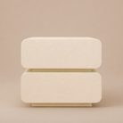 white rectangular nightstand on a beige background