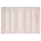 Full overhead view of the rectangular Verona area rug featuring a faded, distressed traditional medallion pattern in neutral beige and grey tones.