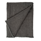 Dark gray linen blanket on a white background